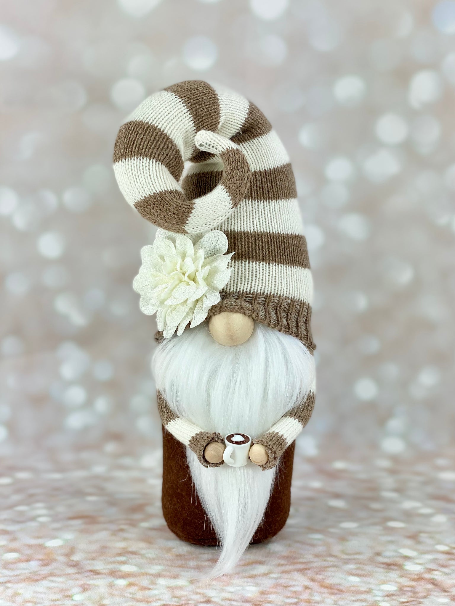 Brown and White Coffee Gnome