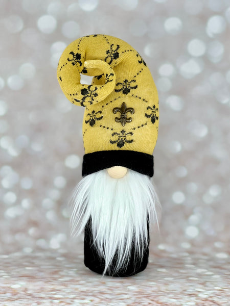 Gold and Black Fleur-de-Lis Gnome