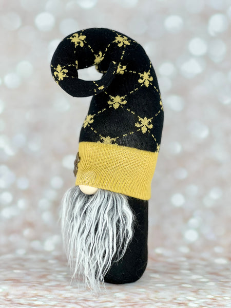 Black and Gold Fleur De Lis Gnome