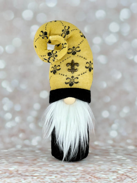 Gold and Black Fleur-de-Lis Gnome