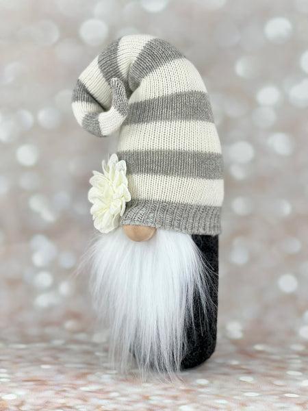 Gray and White Striped Gnome